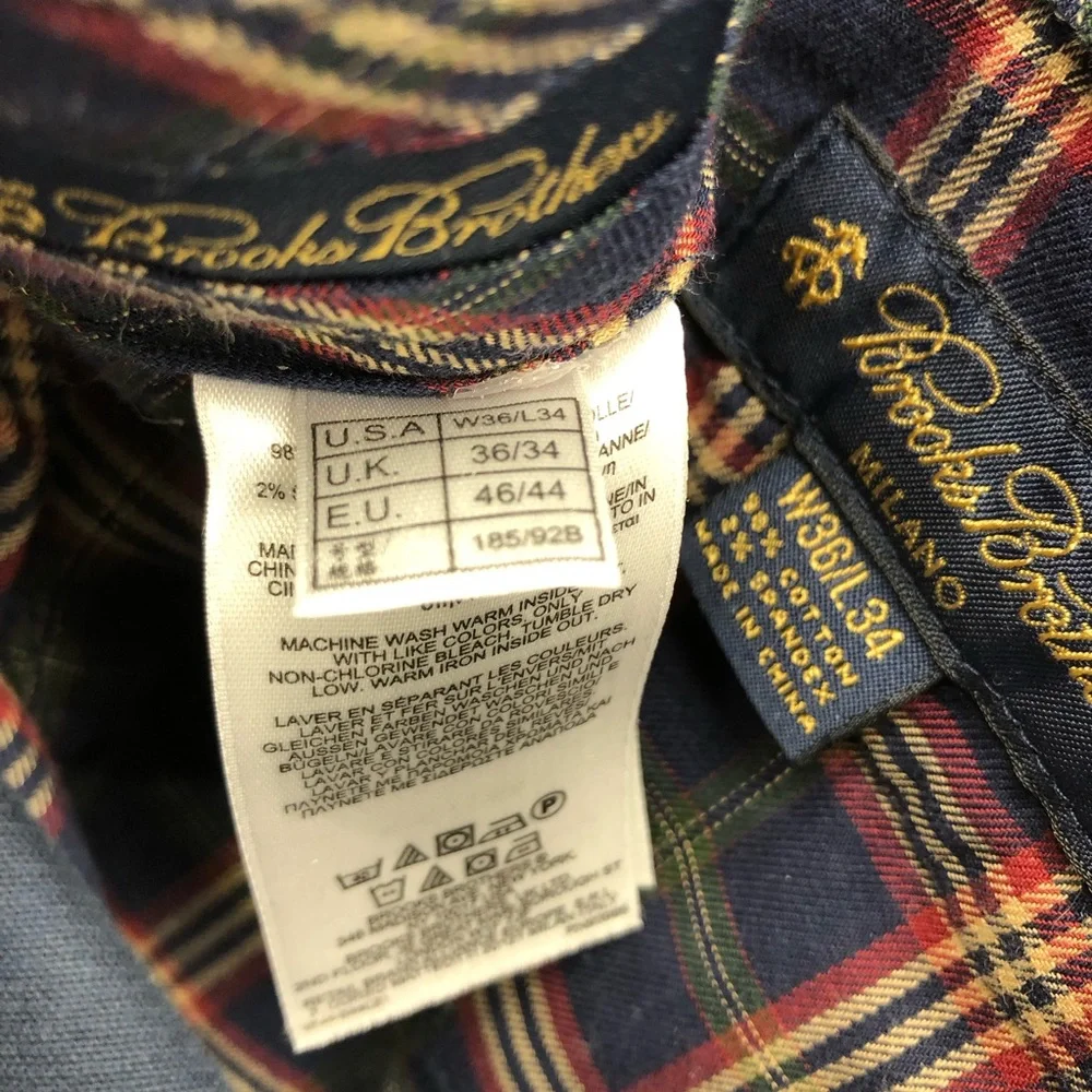 Brooks Brothers‎ Milano Fit Pants 36X34 Navy Corduroy Stretch Straight Casual